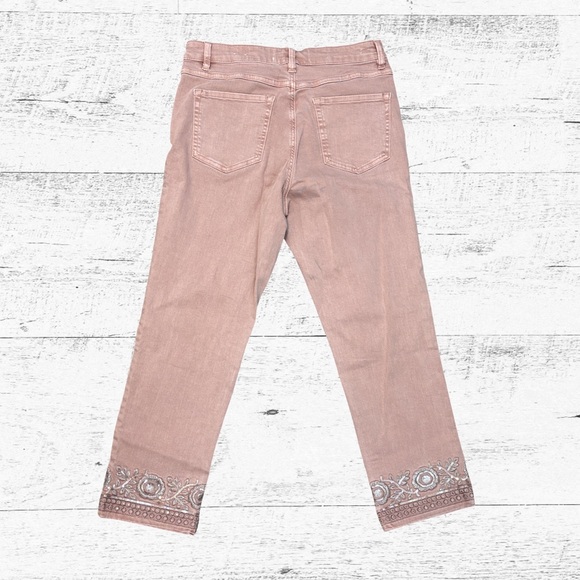 Tribal Women's Blush Embroidered Cropped Jeans - Picture 2 of 4